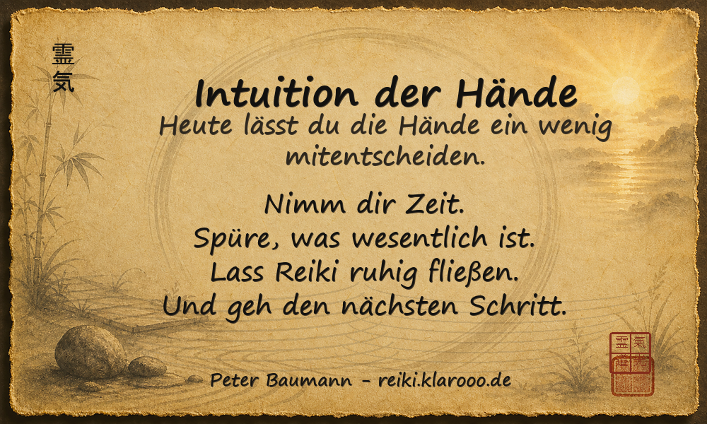 Tageskarte: Intuition der Hände
