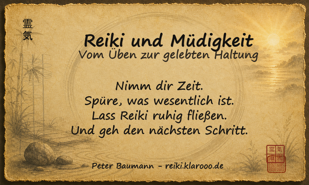 Tageskarte: Reiki und Müdigkeit
