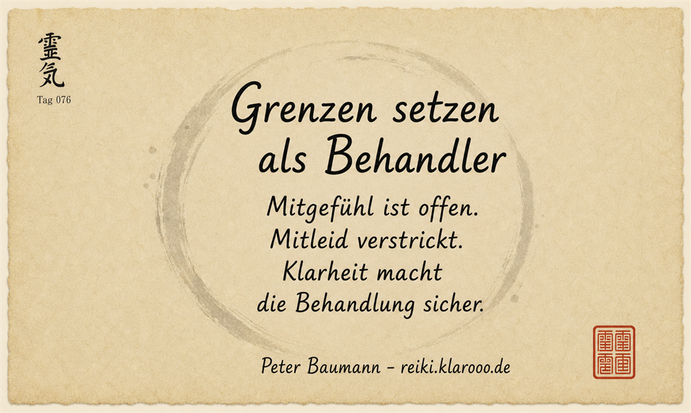 Tageskarte: Grenzen setzen als Behandler