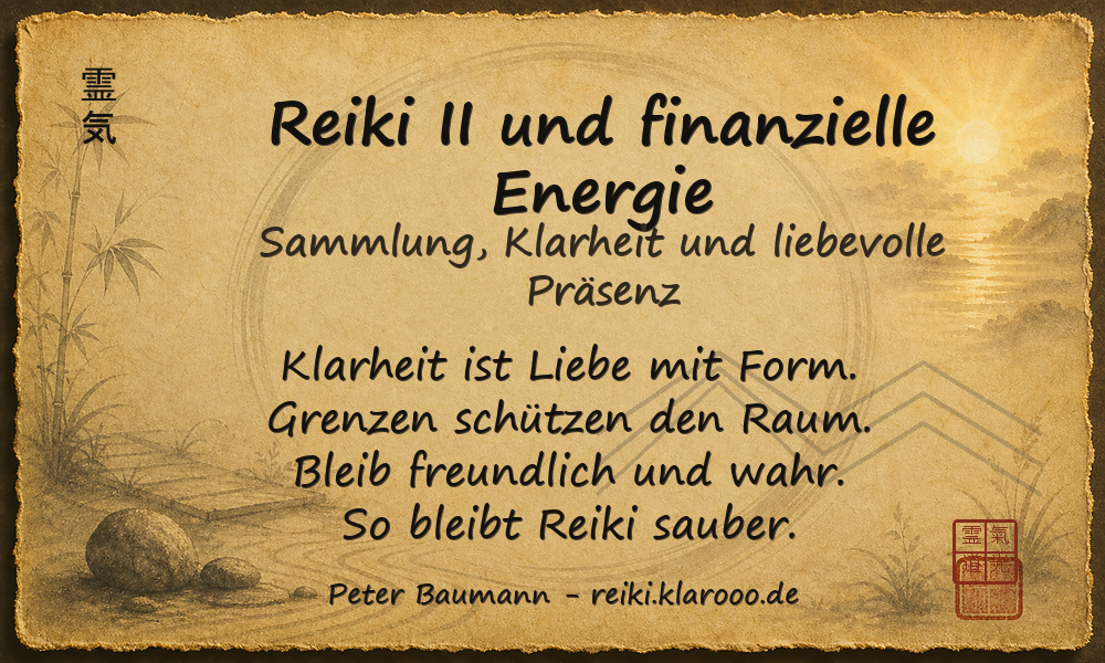 Tageskarte: Reiki II und finanzielle Energie