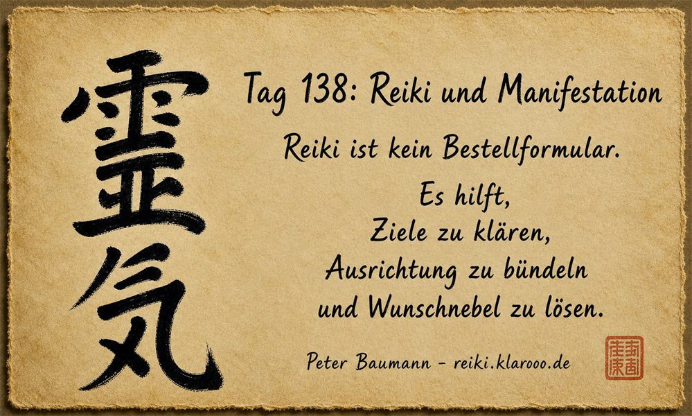 Tageskarte: Reiki und Manifestation
