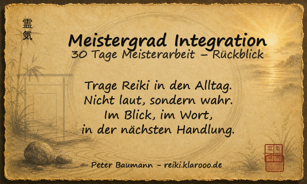 Tageskarte: Meistergrad Integration