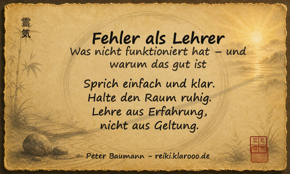 Tageskarte: Fehler als Lehrer